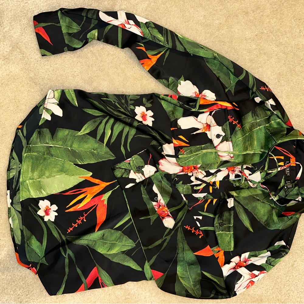 Polo by Ralph Lauren Black Floral Top